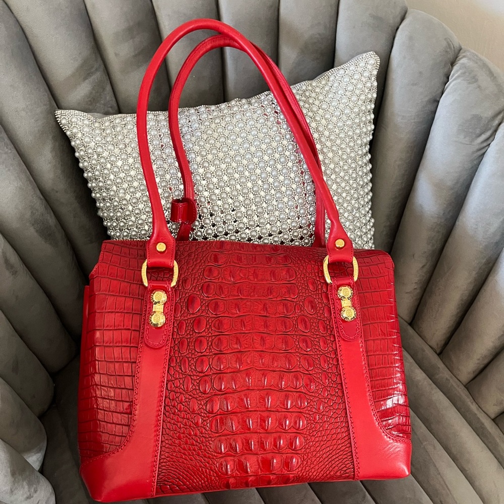 Marino Orlandi NWT CLASSLINE red leather handbag